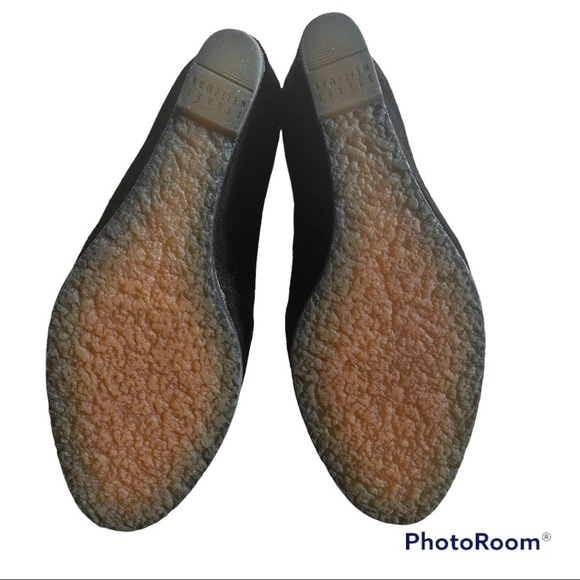 Stuart Weitzman Kidstuff Black Suede Lace Up Wedge Bootie 7 - Picture 5 of 6